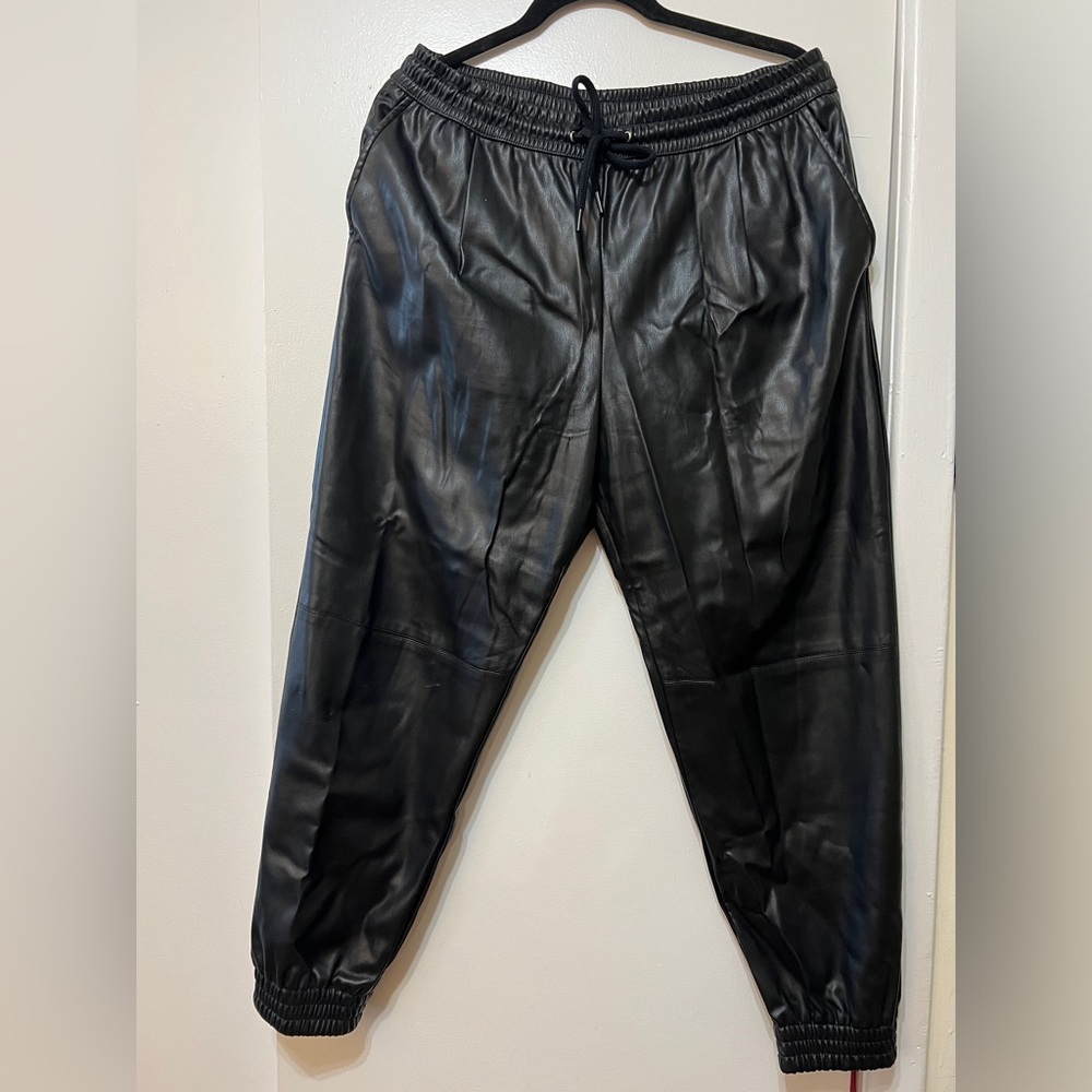 Zara Faux Leather Joggers - Size L